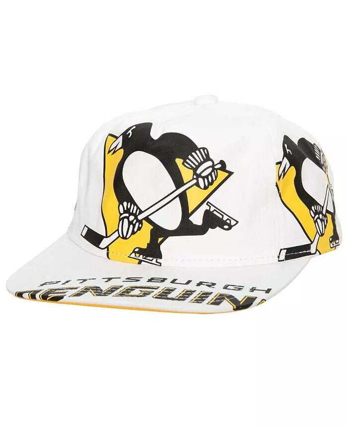 

Мужская белая кепка Pittsburgh Penguins In Your Face Snapback Deadstock Mitchell & Ness