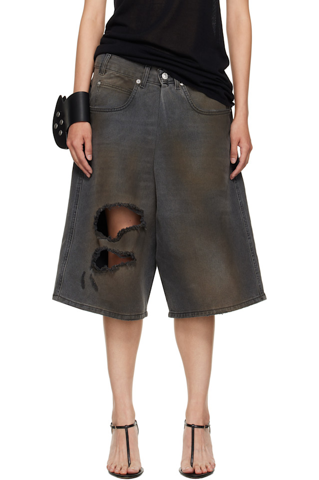 

Lu'U Dan Серые джинсовые шорты Kriss Cross