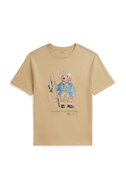 Футболка детская хлопковая Polo Ralph Lauren, бежевый