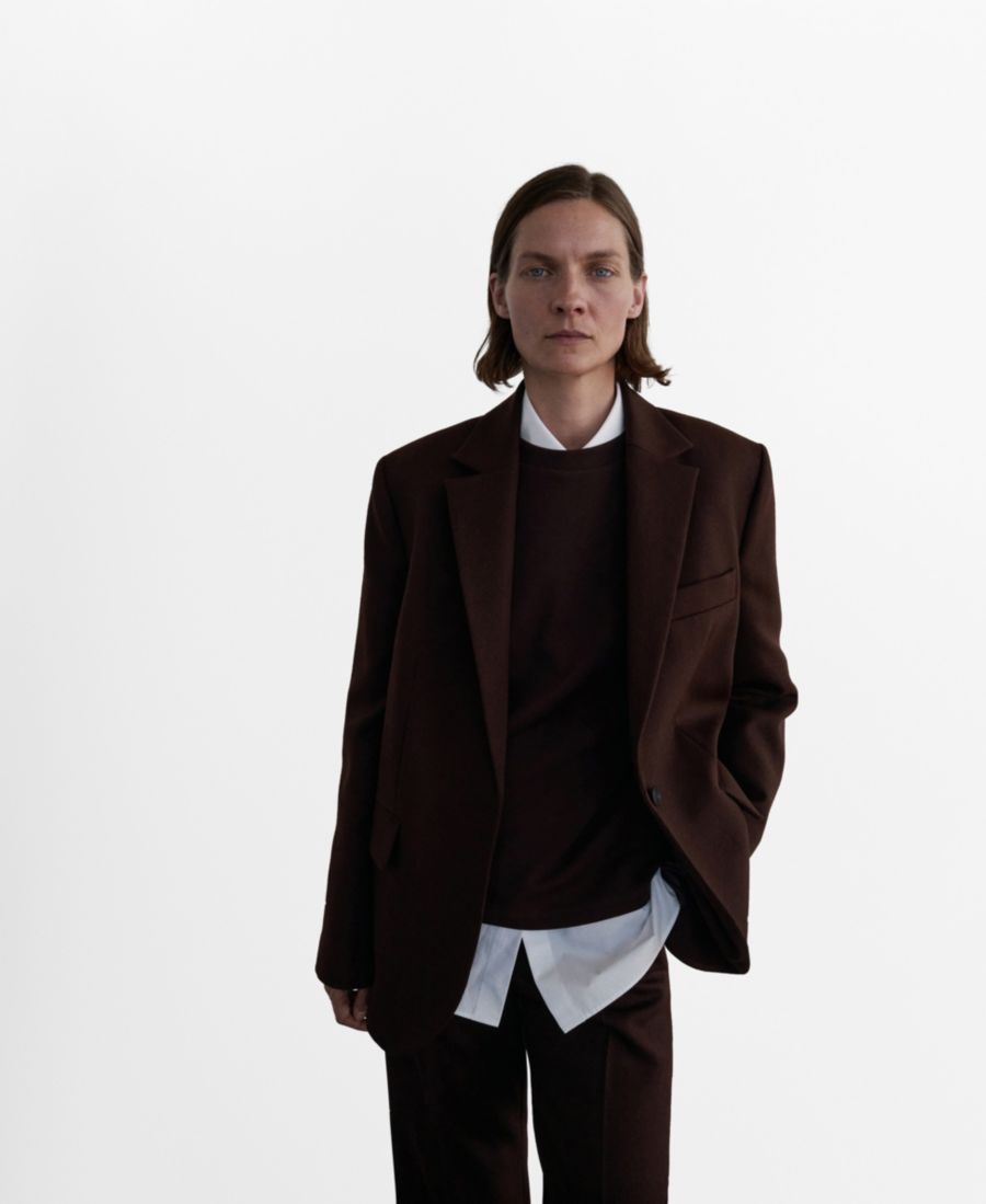 

Женский шерстяной костюм-пиджак MANGO, Brown