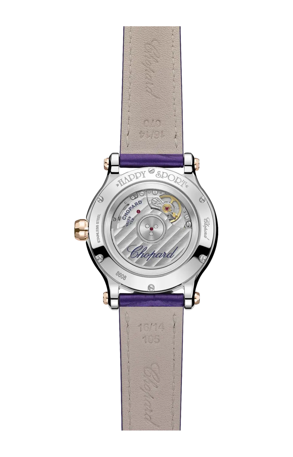 

Часы Chopard Happy sport с розовым золотом и бриллиантами 33 мм