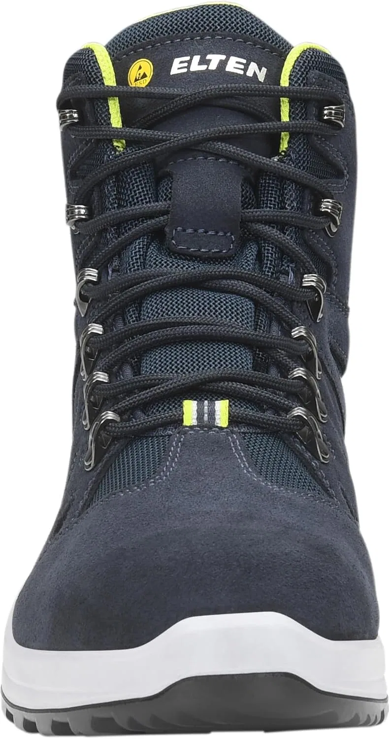 Рабочие ботинки ELTEN Riley XXF GTX Blue-Lime Mid ESD O2 WR CI для мужчин и женщин, кожа/текстиль, легкие, классический дизайн, сине-зеленый цвет — фото 4