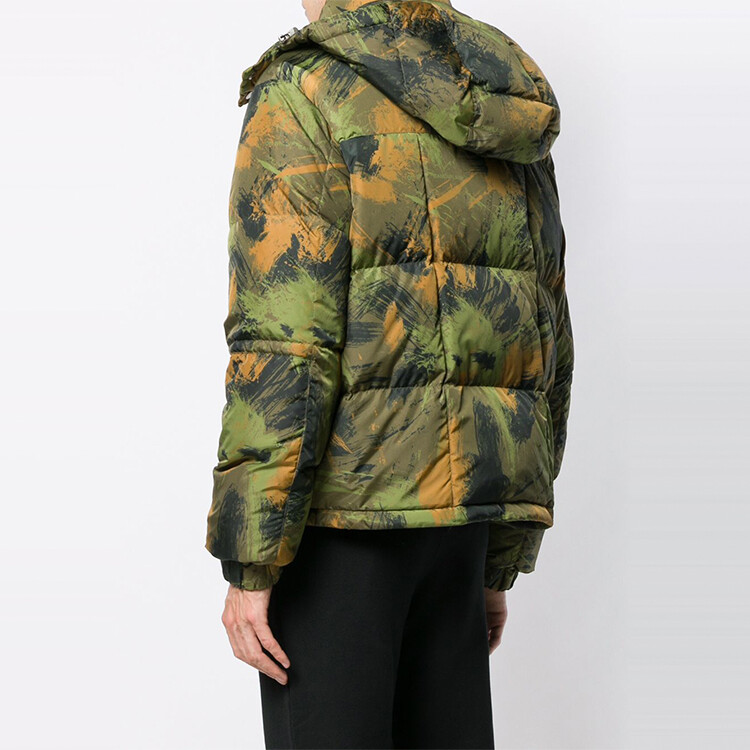 Осень/Зима 19 Пуховик мужской Зеленый Камуфляж Off-White, зеленый — фото 3