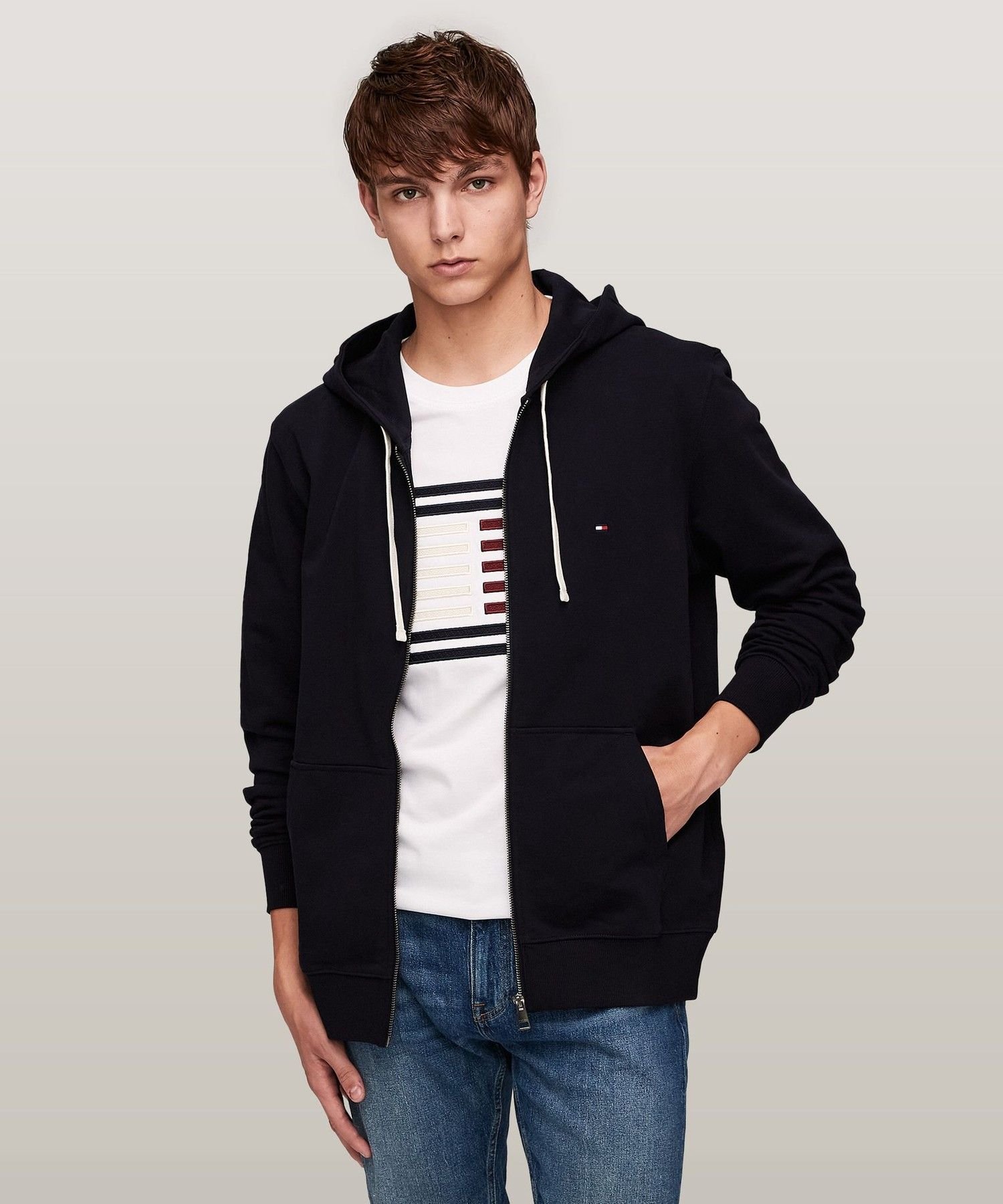 Худи Essential Terry на молнии TOMMY HILFIGER, Navy DW5 — фото 3