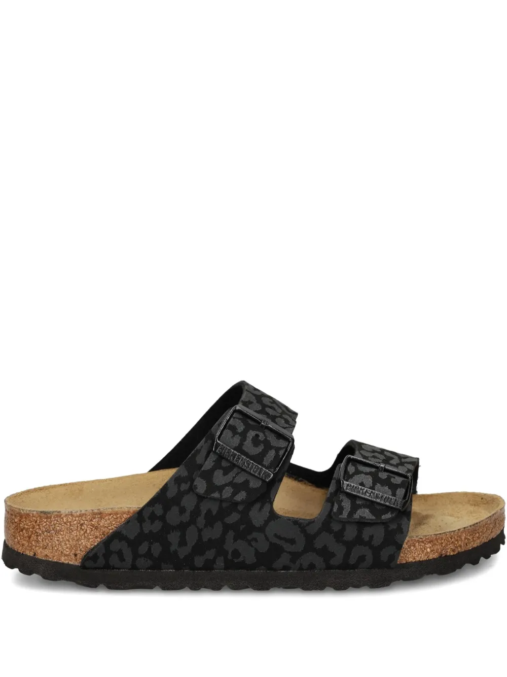 Сандалии с пряжкой и леопардовым принтом BIRKENSTOCK, черный