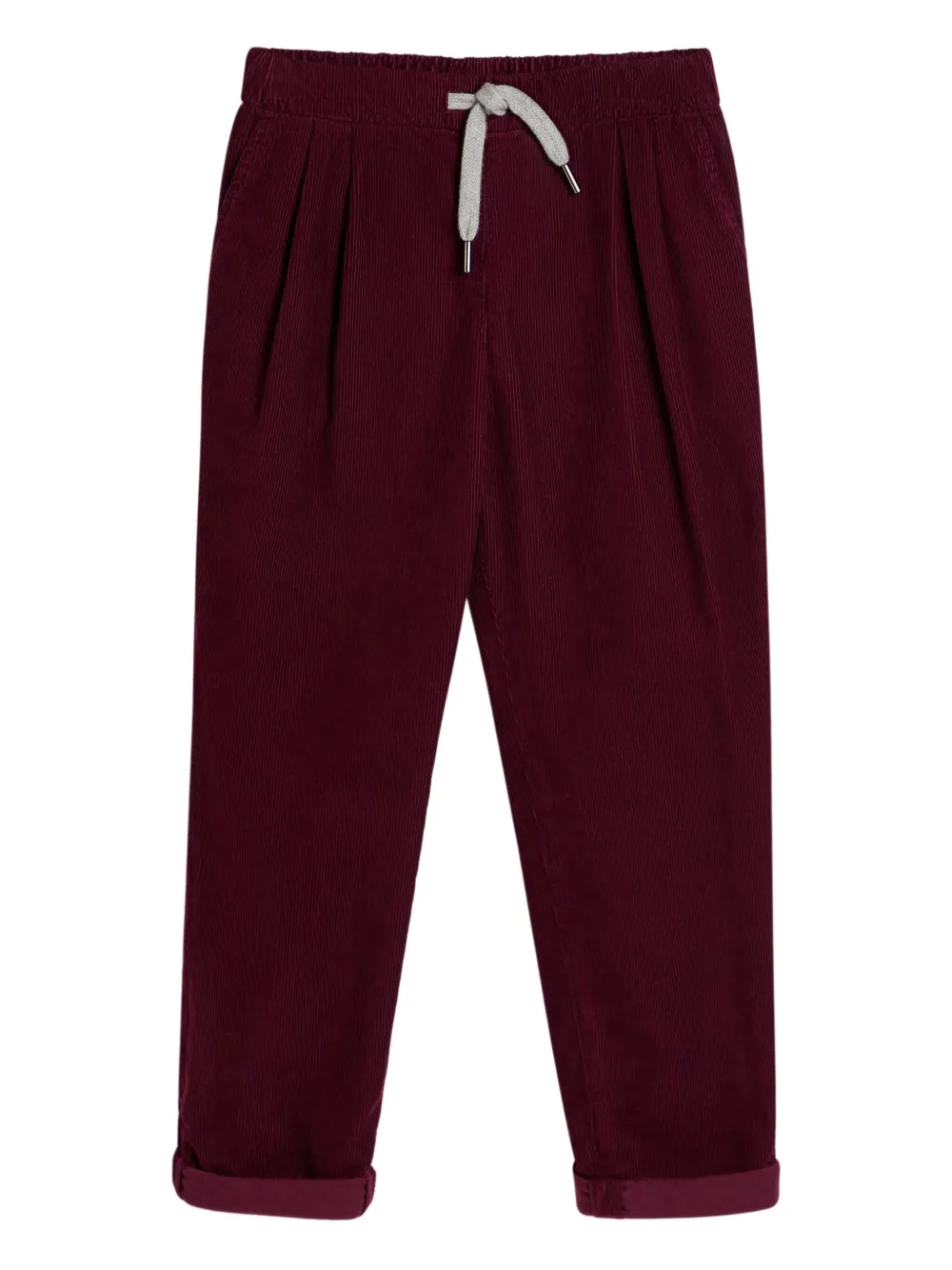 

Повседневные брюки из вельвета со складками Brunello Cucinelli Kids, красный