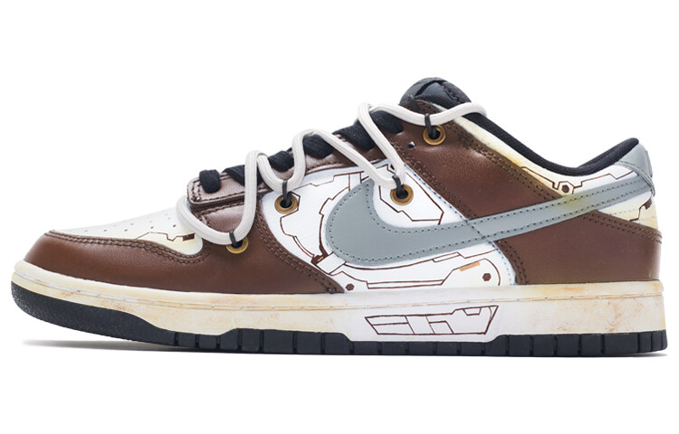 

Кроссовки Nike Dunk Skateboarding Shoes Men Low-top Brown/white/gray, цвет Mocha