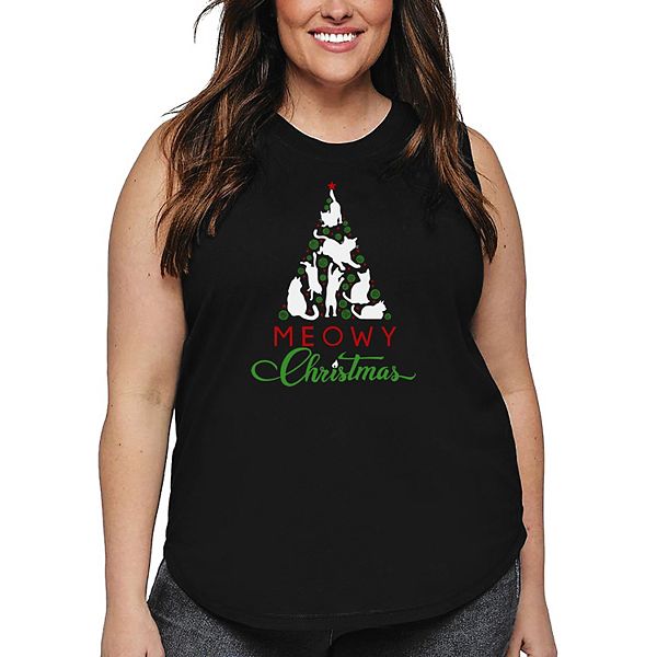 

Футболка Meowy christmas tree для женщин plus size La Pop Art, Black, Черный, Футболка Meowy christmas tree для женщин plus size La Pop Art, Black