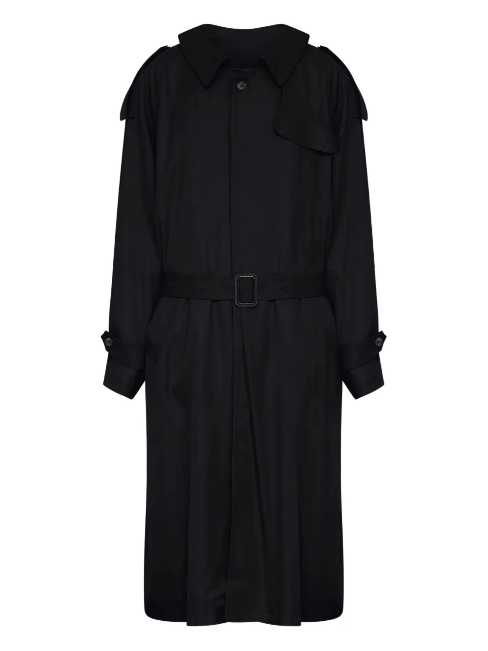 

Двубортное пальто с поясом MM6 Maison Margiela, черный