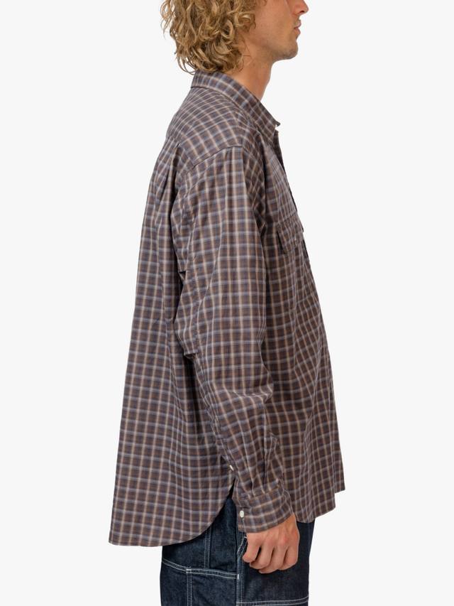 

Хлопковая рубашка Regular Fit в технике омбре с клетчатым принтом Snow Peak, Brown Ch