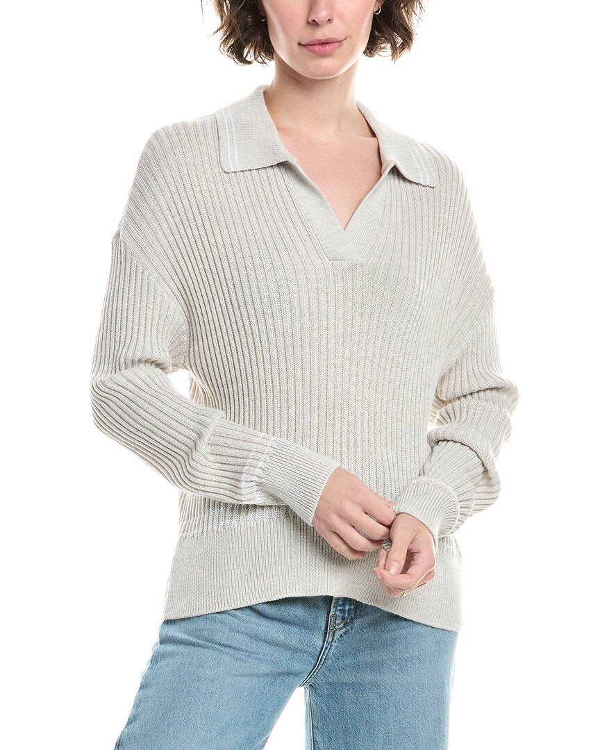 

Свитер-поло из шерстяной смеси Rag & Bone Mabel, серый