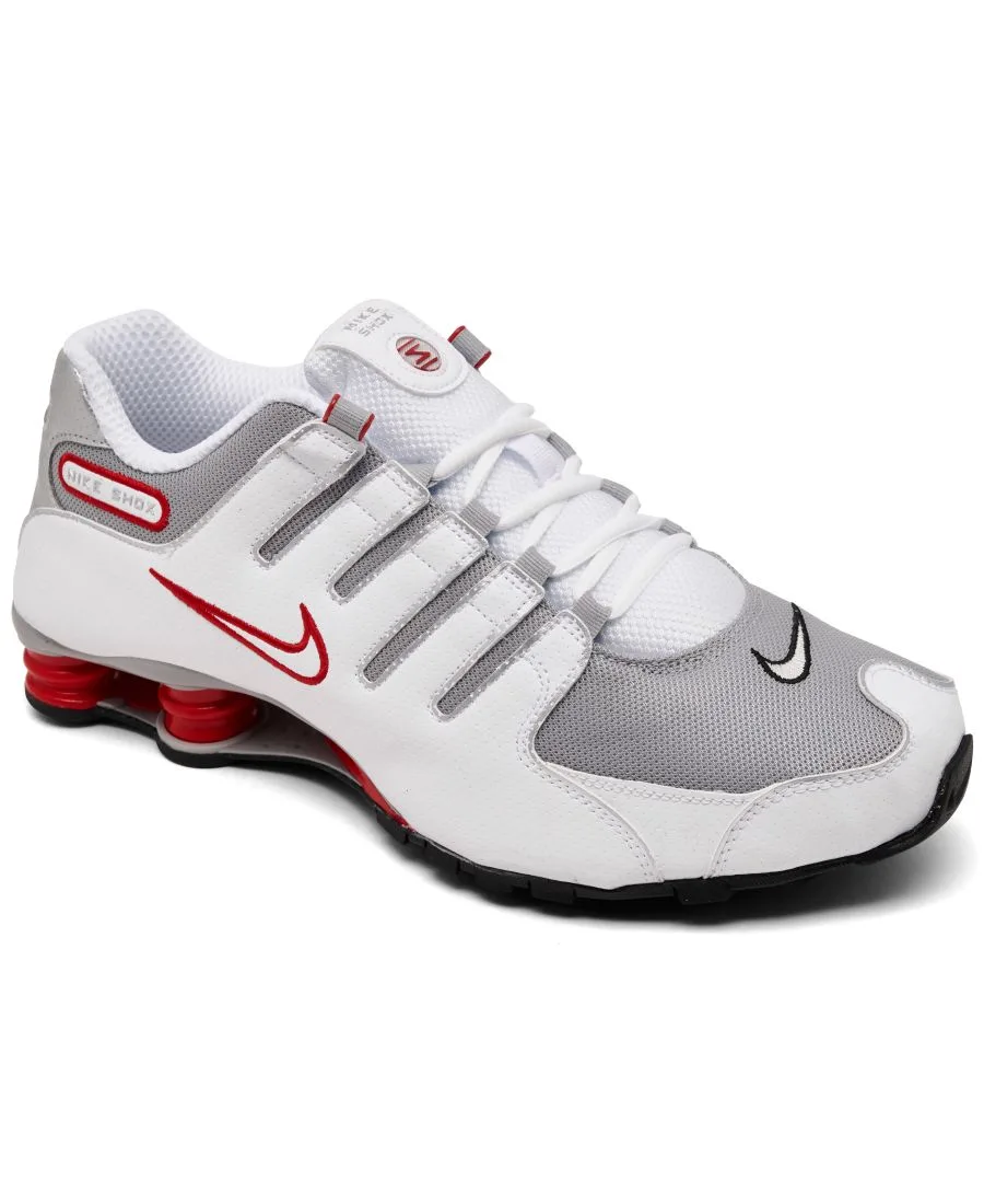 Мужские повседневные кроссовки Shox NZ от Finish Line Nike, белый, серебро, красный