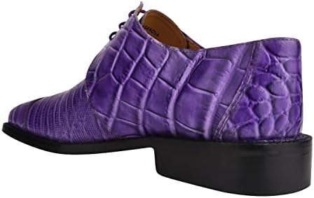 Мужские туфли LIBERTYZENO Croco Lizard с принтом из натуральной кожи, взрослые, на шнуровке и без, оксфорды для праздничного сезона, фиолетовый — фото 4