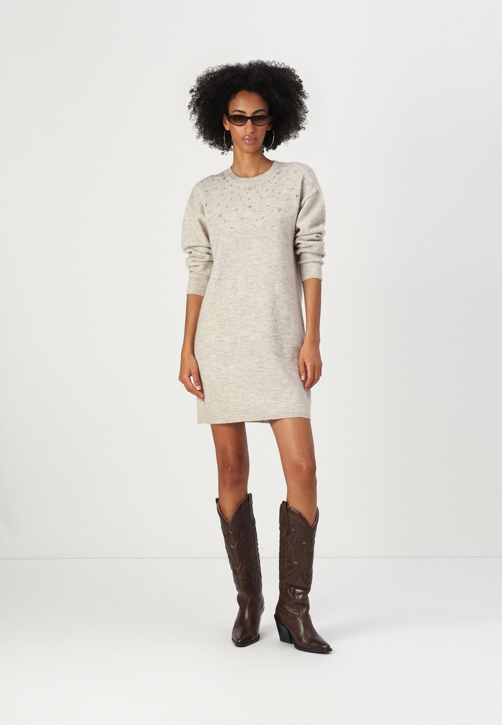 

Платье-джемпер JDYNAMI LIFE SPARKLE DRESS KNT JDY, серебристый