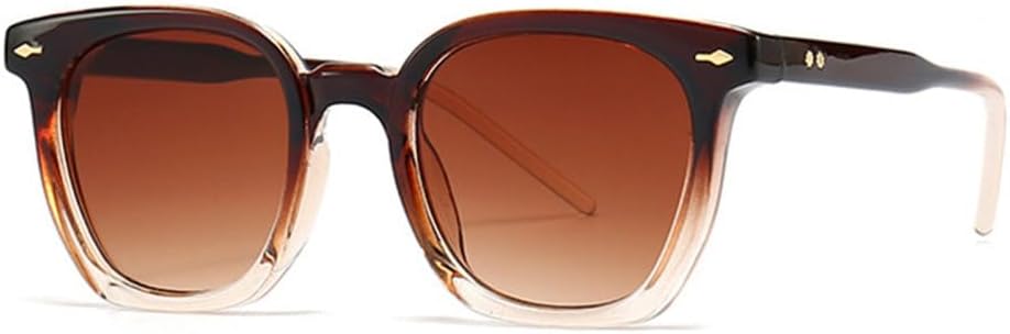 

Винтажные квадратные женские солнцезащитные очки в стиле панк с заклепками, защита от УФ-излучения UV400, модные градиентные очки для мужчин LJTJTAV, Brown Tea Gradient