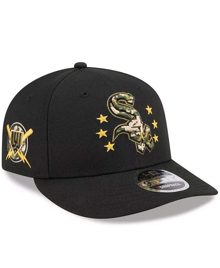 

Мужская черная низкопрофильная кепка Chicago White Sox ко Дню вооруженных сил 2024 9FIFTY Snapback New Era, черный