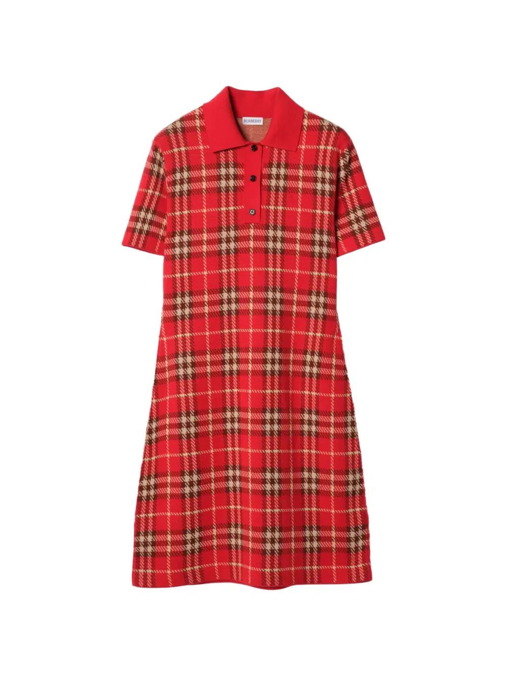 Платье-поло в клетку Burberry, красный