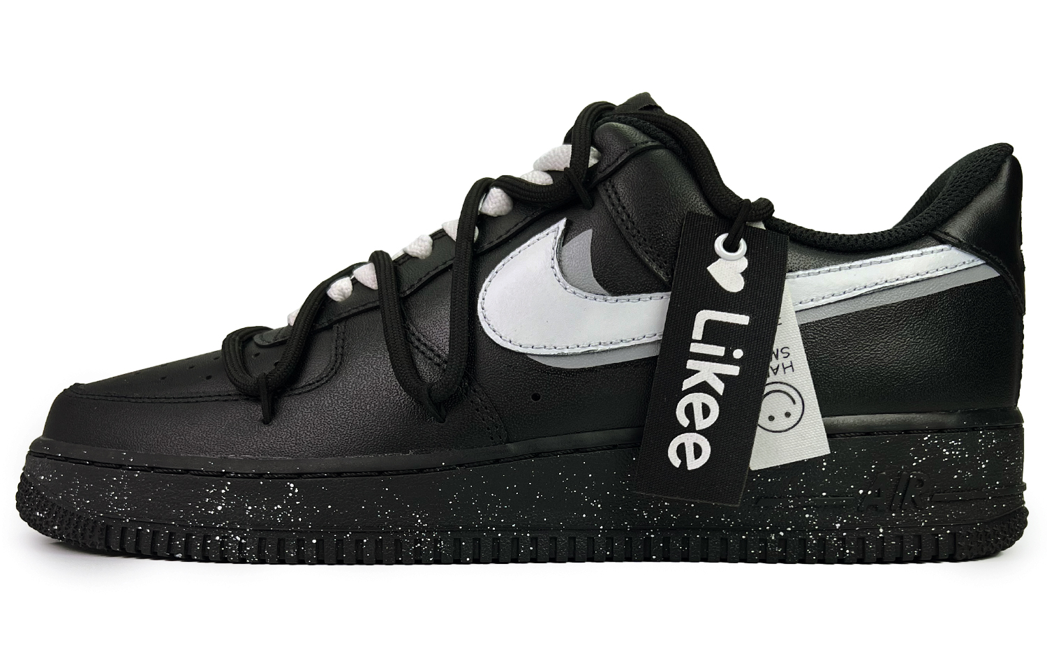 

Кроссовки Nike Air Force 1 Skateboarding Shoes Women's Low-top Black/white/gray, черный