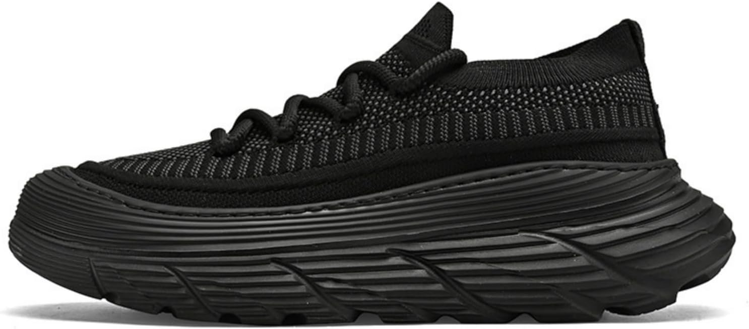 

Кроссовки MACEFIL для мужчин с массивной подошвой, модные, легкие, дышащие, спортивные, противоскользящие, повседневные для ходьбы, черный