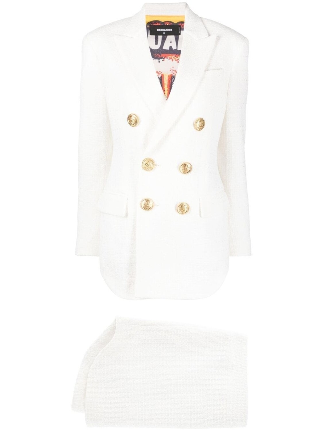 

Dsquared2 костюм с юбкой и двубортным пиджаком, белый