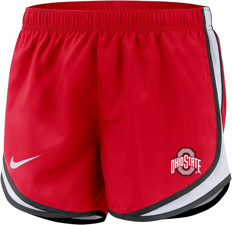 

Женские беговые шорты Nike Ohio State Buckeyes Scarlet Dri-FIT Tempo