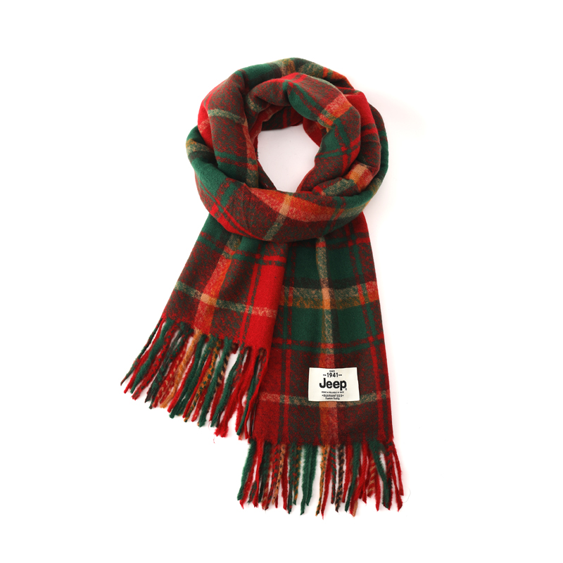 

Jeep Плед из плюшевой пряжи унисекс, Red Green Plaid Style