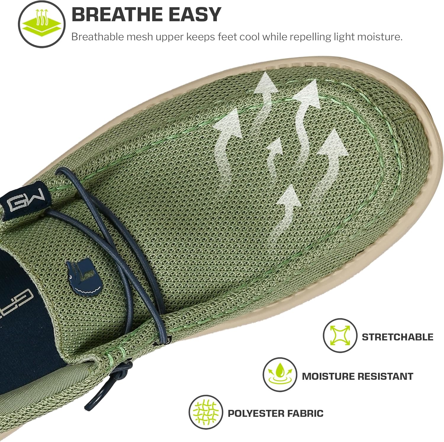 Мужские ботинки Gator Waders для кемпинга - дышащие лоферы без шнуровки - эластичные шнурки - сверхлегкая амортизация на весь день - удобная посадка, Fairway — фото 2