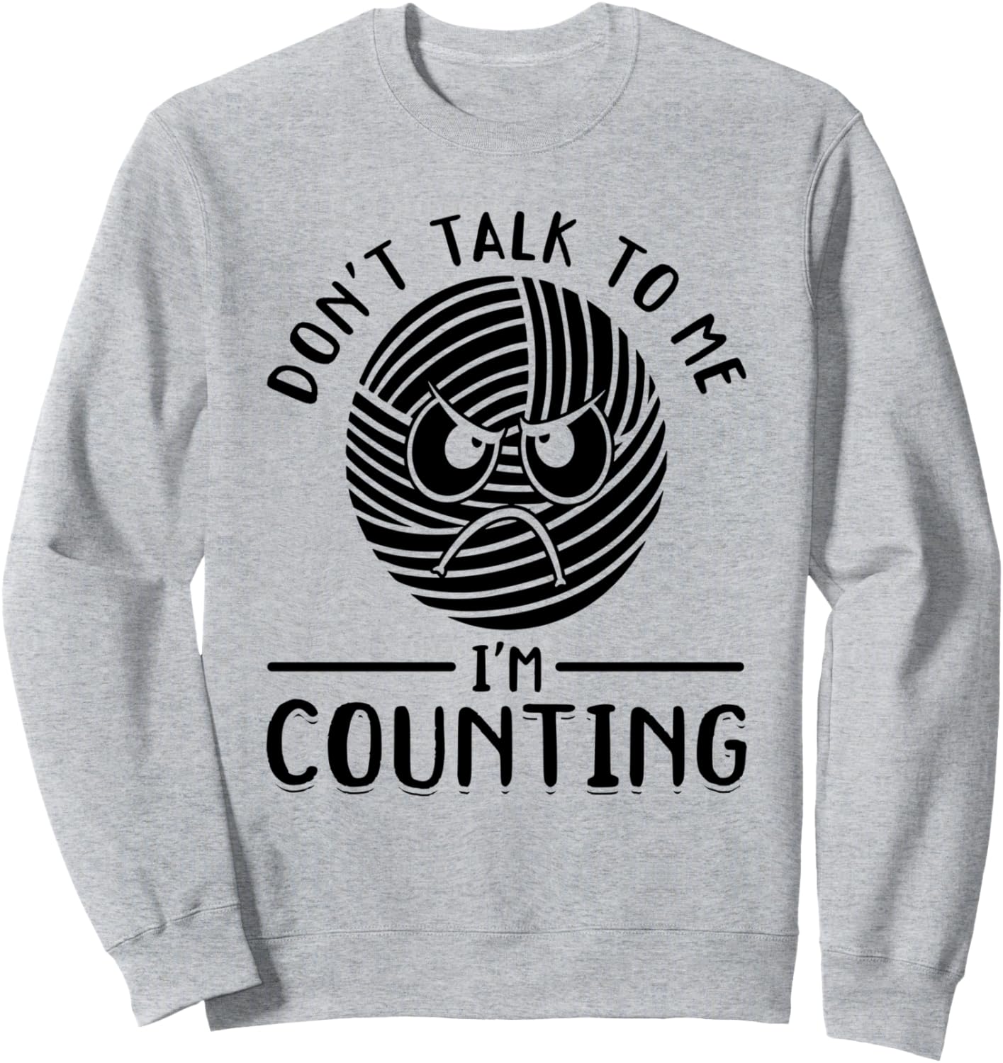 

Не разговаривай со мной, я считаю - Забавная вязаная толстовка Funny Crochet, серый