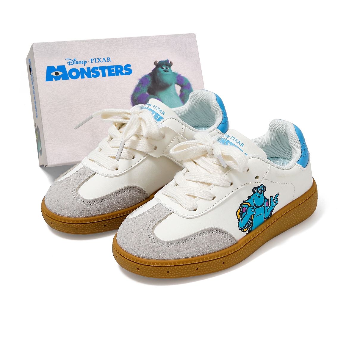 

Кроссовки серии Monsters Inc. с противоскользящей подошвой, амортизирующие и износостойкие, для детей. Disney, бежевый/синий