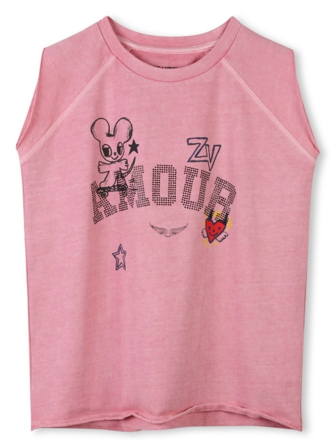 

Zadig & Voltaire Kids топ с принтом, розовый