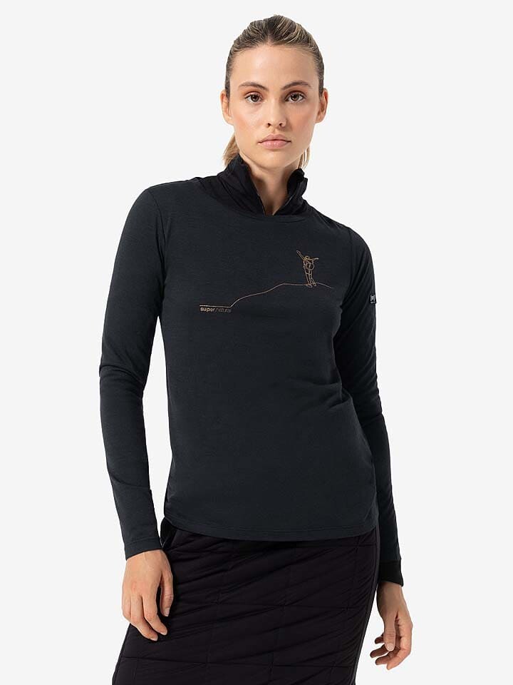 

Лонгслив super.natural Funktionslongsleeve Bergglück, черный