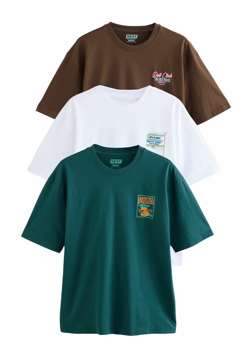 

Футболка с принтом 3 PACK Next, белый
