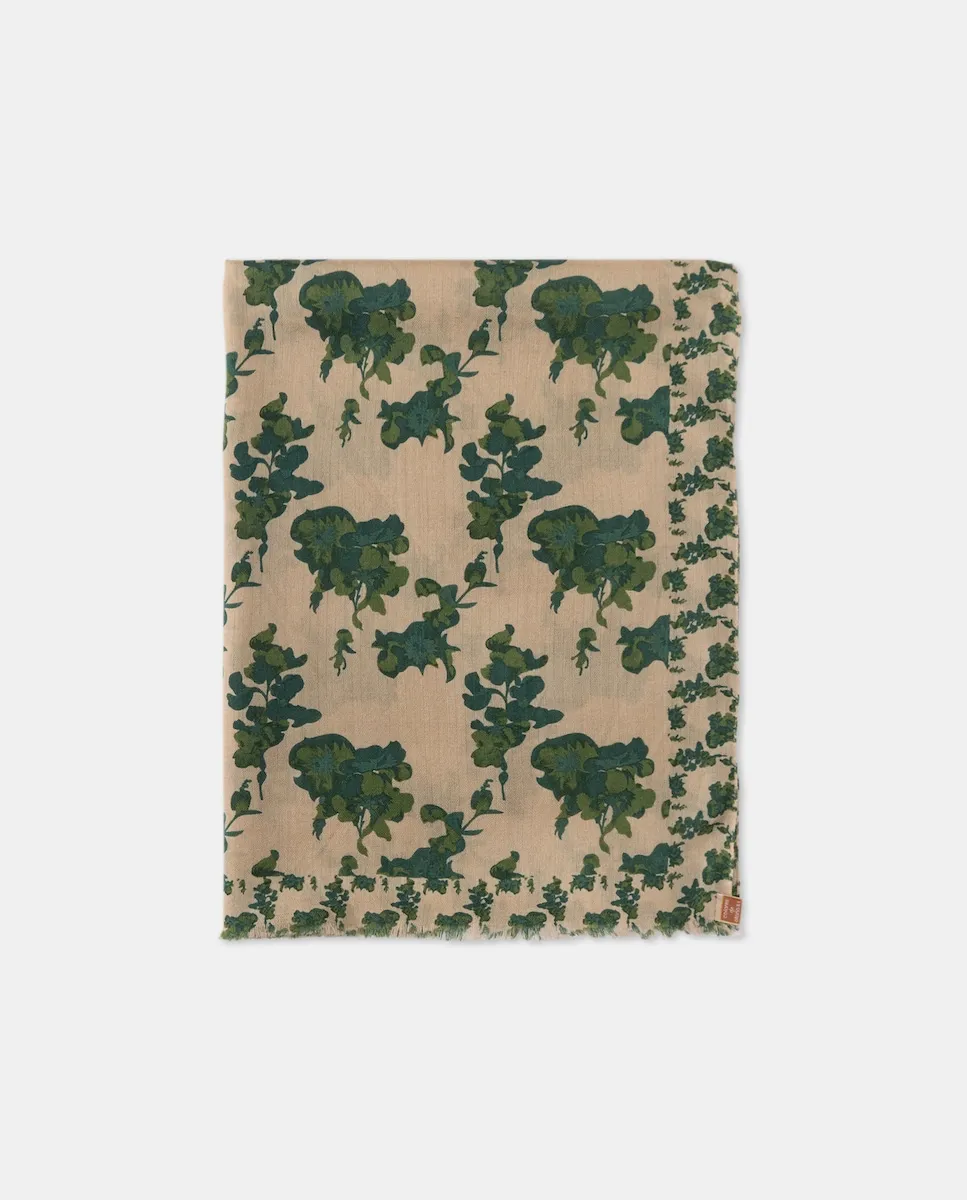 

Шарф из шерсти и шелка Colores Otoño, зеленый