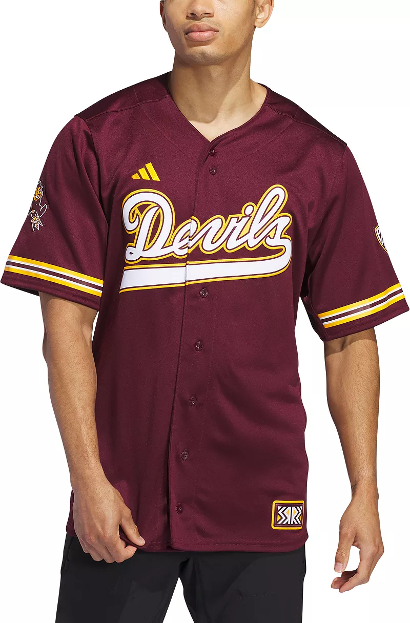 

Мужская темно-красная бейсбольная майка Adidas Arizona State Sun Devils