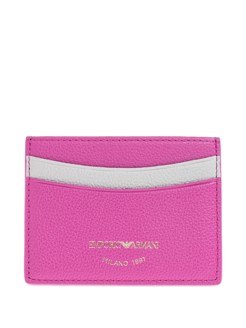 

Кожаный картхолдер с цветными блоками EMPORIO ARMANI, розовый