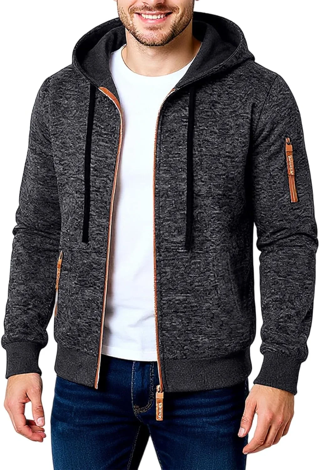 

Мужская модная худи с капюшоном на молнии RTTUIOP