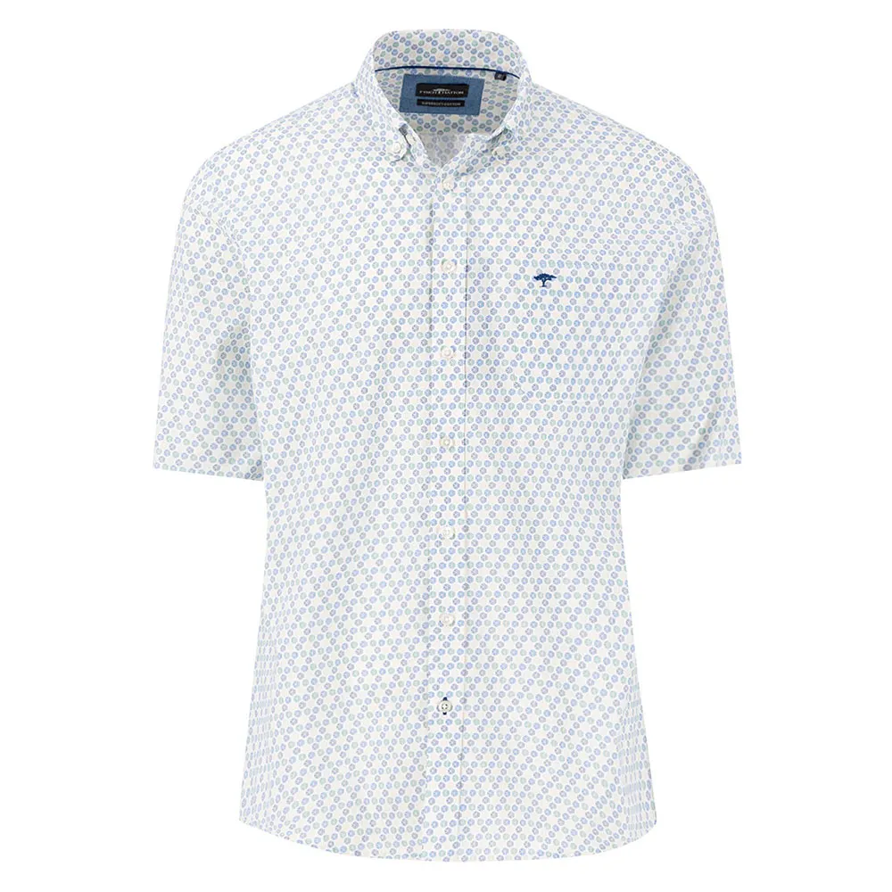 

Рубашка с коротким рукавом Fynch Hatton Seasonal Combi Print, белый