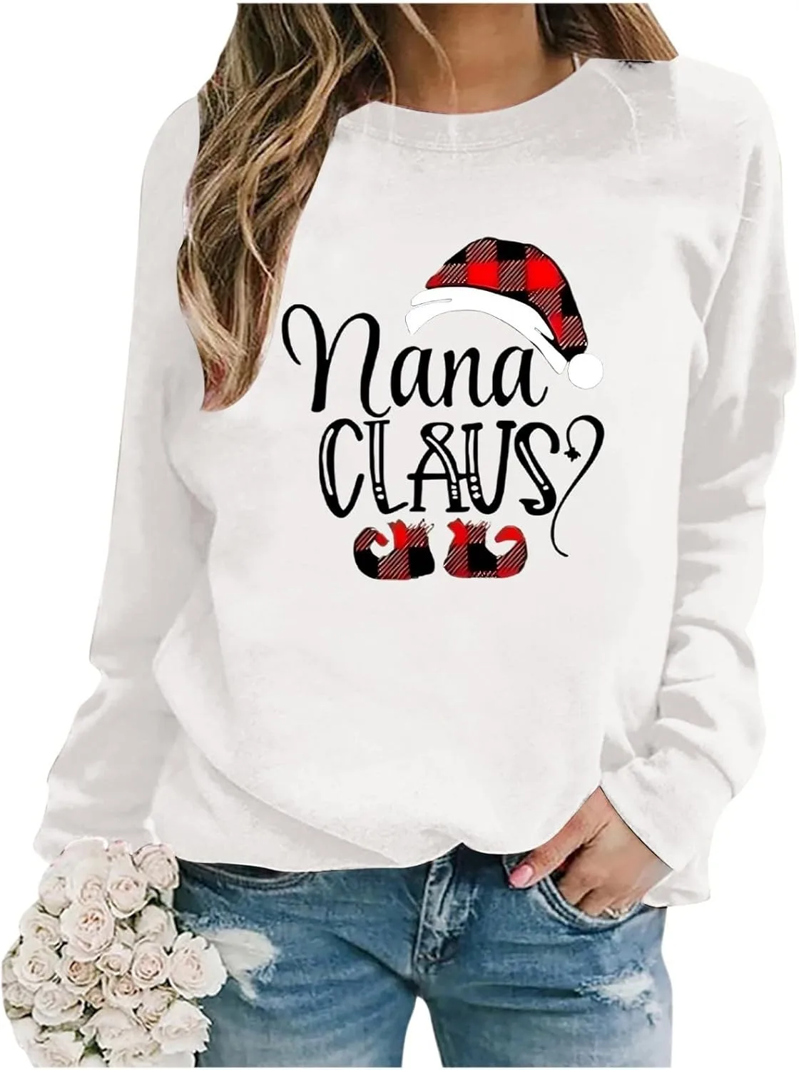 

Свитшот женский рождественский с принтом Santa