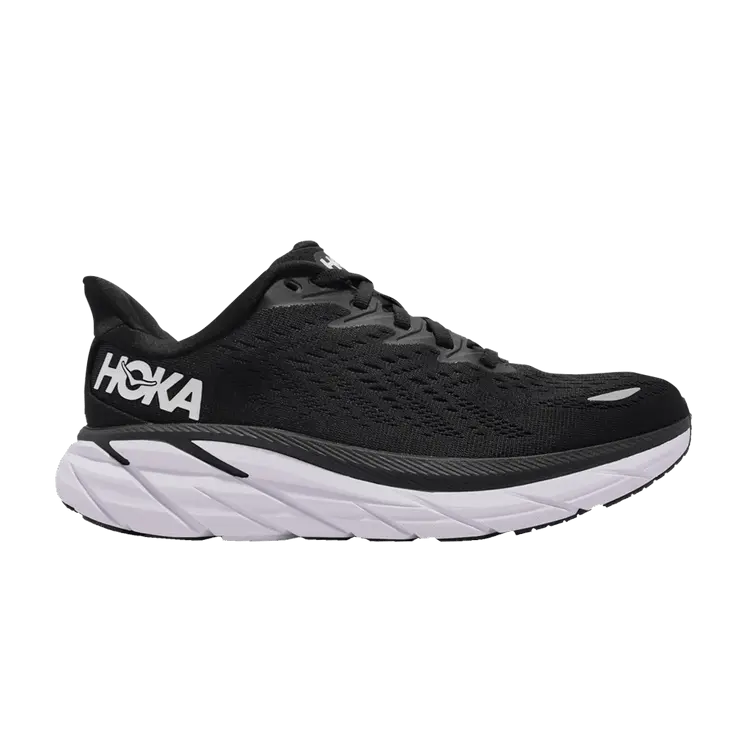Кроссовки HOKA Wmns Clifton 8 Wide 'Black White', черный