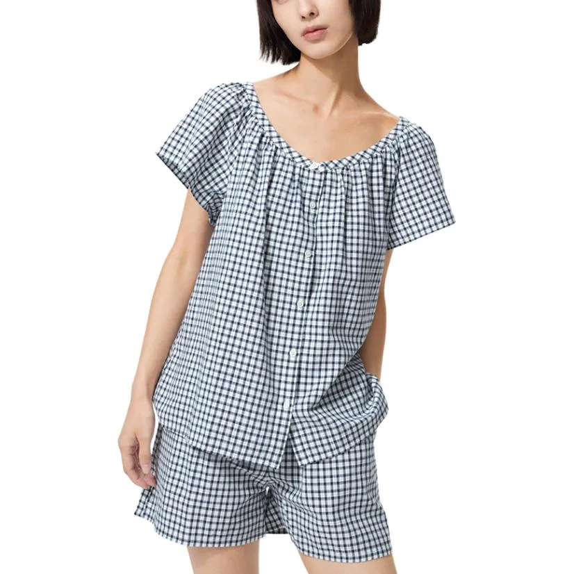 Женский комплект пижамы UNIQLO, темно-синий