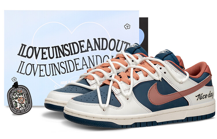 

Кроссовки Nike Dunk Skateboard Shoes Women's Low-Top Blue White/Red