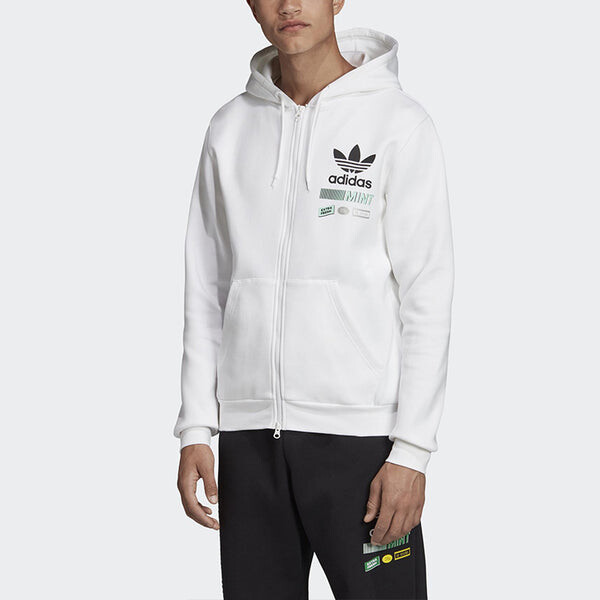 Куртка adidas originals Bodega Fzhood Logo Printing Sports Hooded Jacket White, белый — фото 3