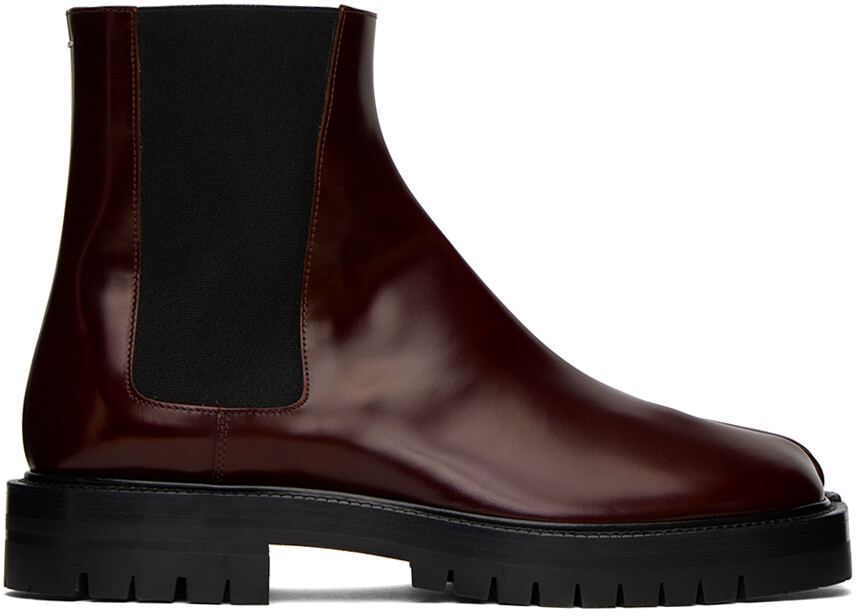 

Бордовые ботинки челси Tabi County Maison Margiela