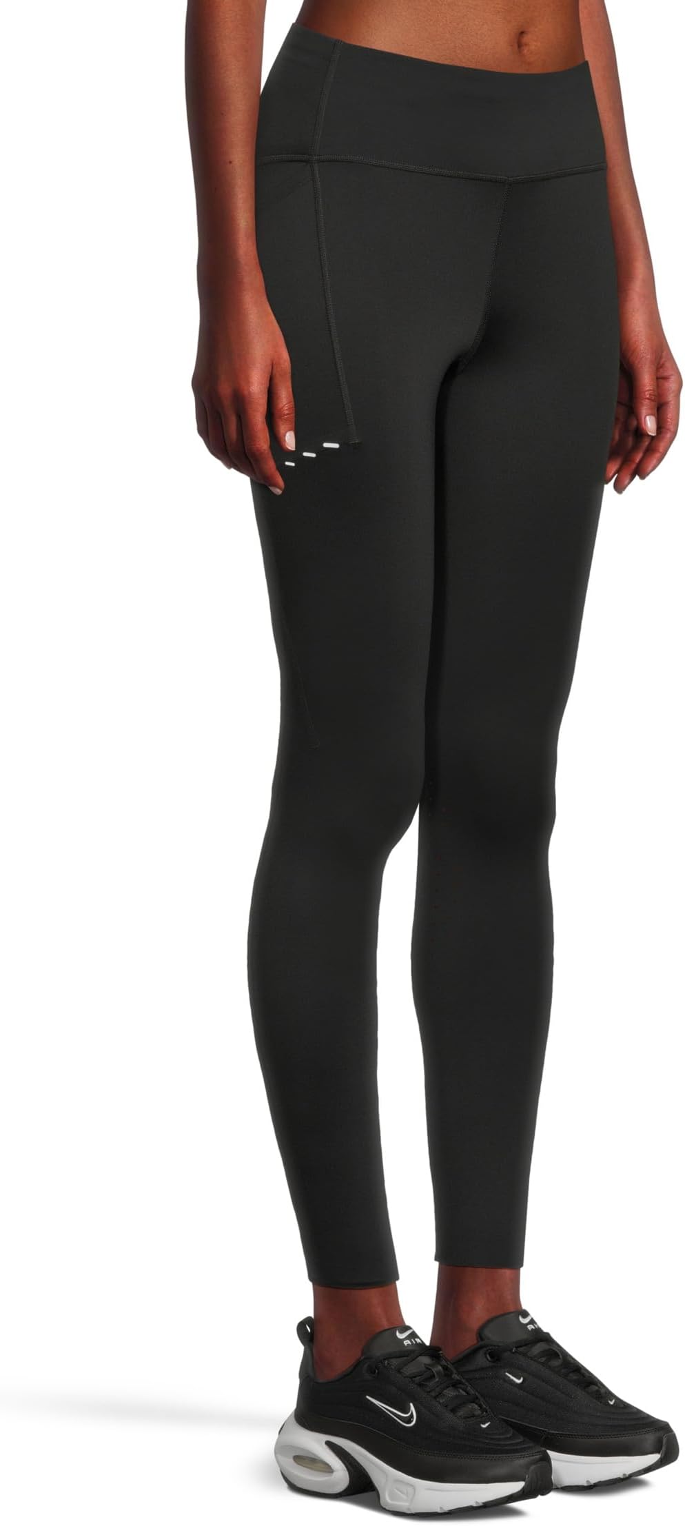 Брюки Nike Dri-fit Swift High-waisted 7/8 Running Leggings With Pockets, цвет Black/Reflective Silver — фото 2
