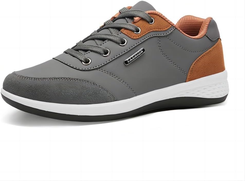 

Мужские модные кроссовки повседневные для улицы, комфортные, противоскользящие, дышащие, для ходьбы и бега, с шнуровкой, простые обувь для путешествий Asifn, серый