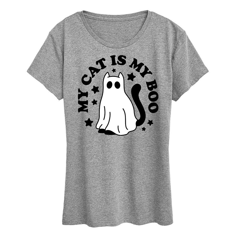 

Женская футболка с рисунком My Cat Is My Boo, цвет Heather Gray