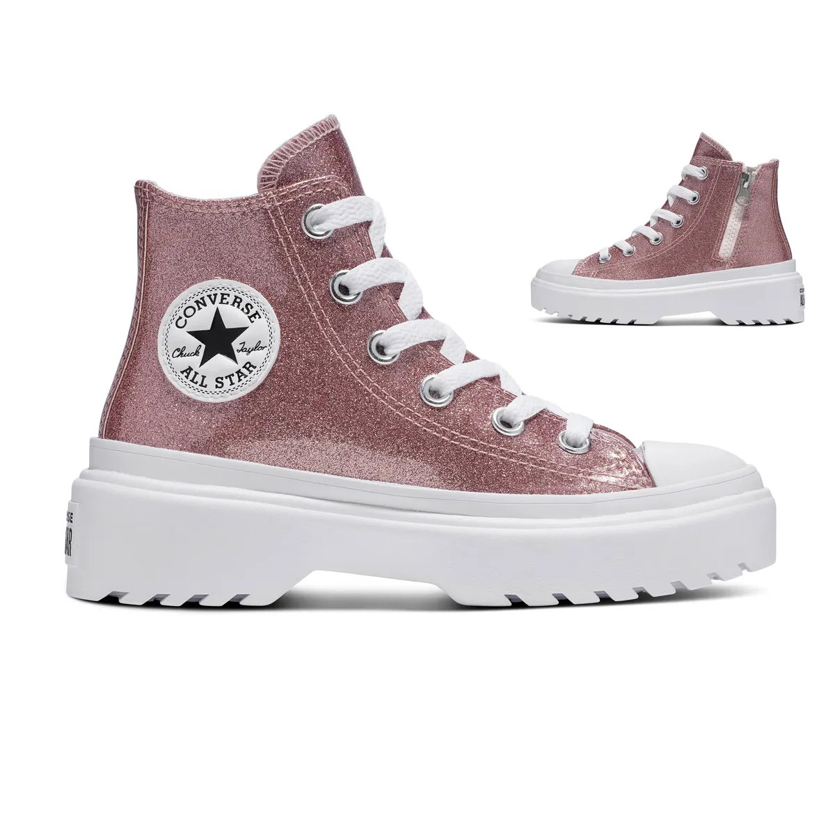 Кроссовки Converse "CHUCK TAYLOR ALL STAR LUGGED GLITTER", белый — фото 2