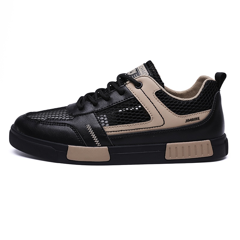 

King Jinmai Скользоустойчивые дышащие низкие скейтерские кроссовки мужские - черные, цвет Black