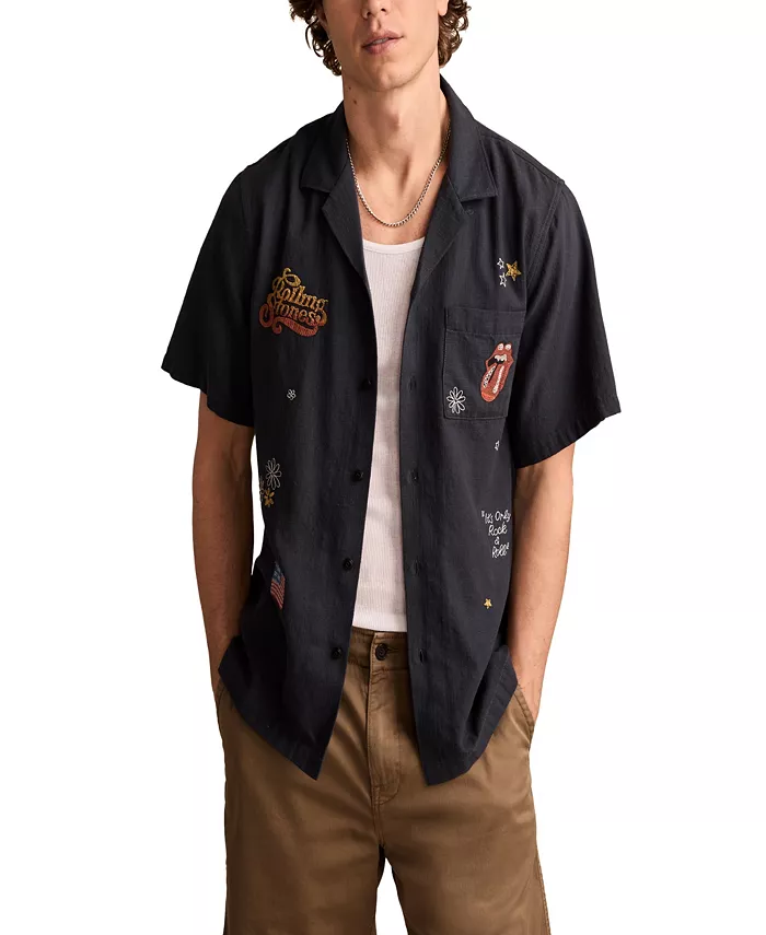 

Мужская рубашка с коротким рукавом Rolling Stones Club Lucky Brand, черный