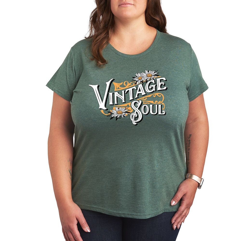 

Футболка Plus Vintage Soul с рисунком Licensed Character, цвет Heather Green